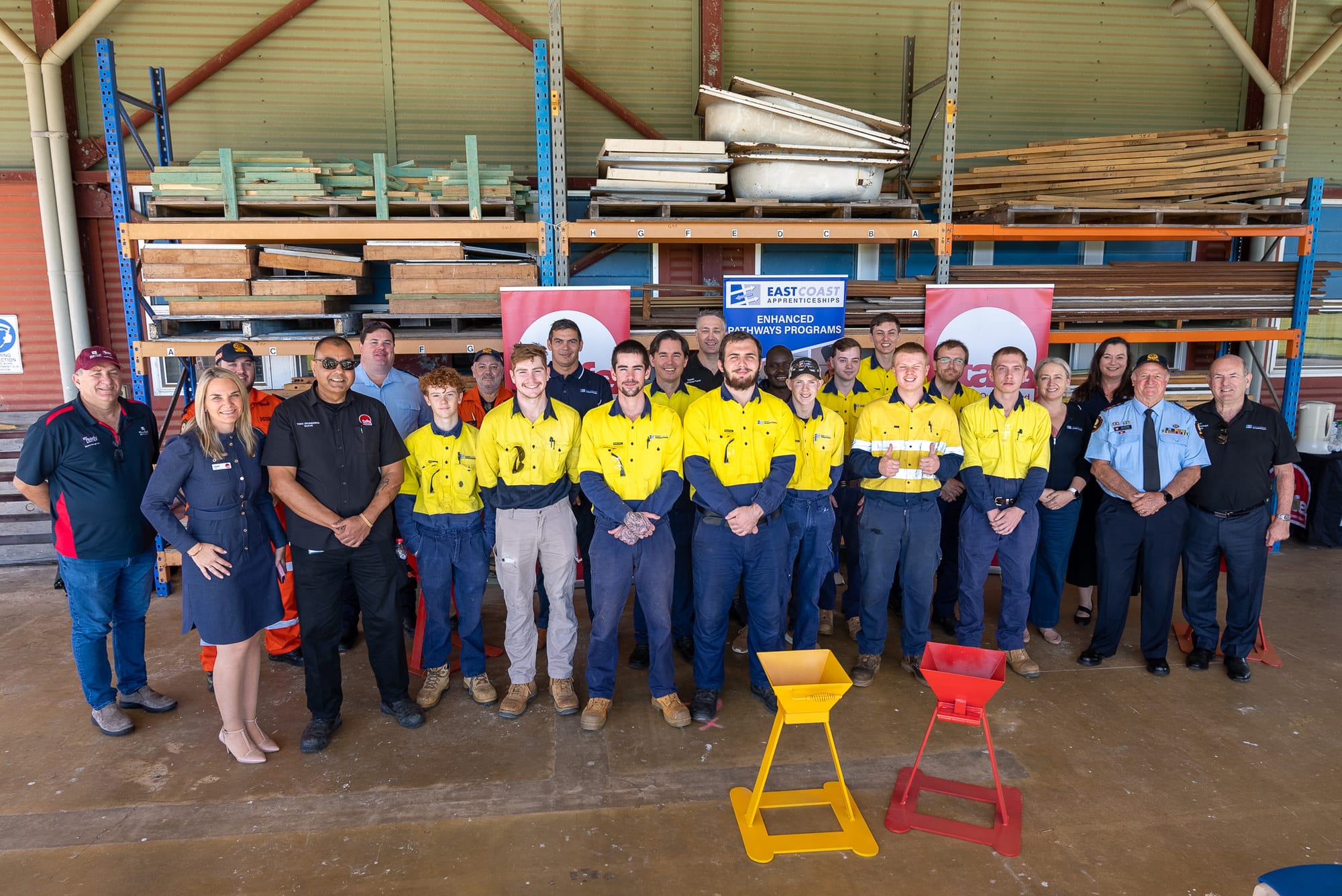 Local TAFE students build sandbag filling stations