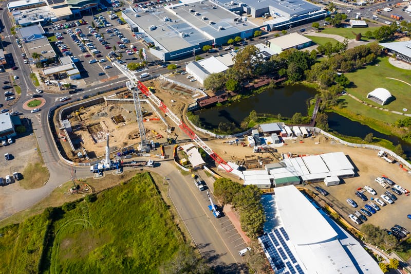 Massive crane installed to help build community hub post image